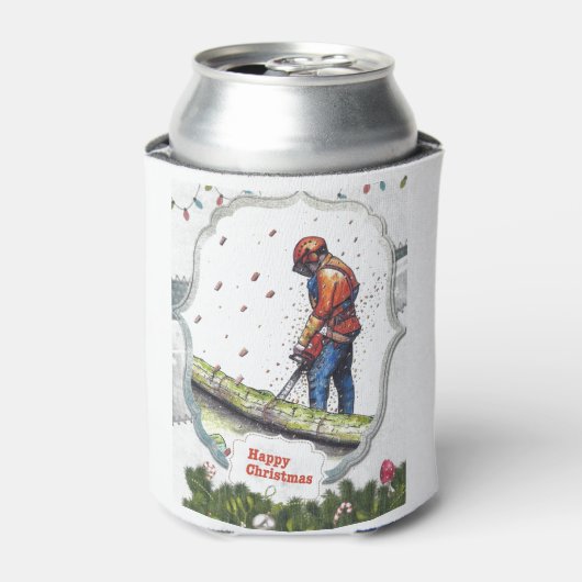 Arborist chainsaw tree surgeon Gift Christmas Blikjeskoeler (Blikje Voorkant)