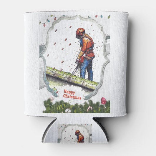 Arborist chainsaw tree surgeon Gift Christmas Blikjeskoeler (Voorkant)