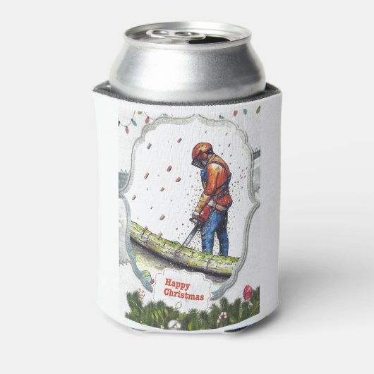 Arborist chainsaw tree surgeon Gift Christmas Blikjeskoeler (Blikje Achterkant)