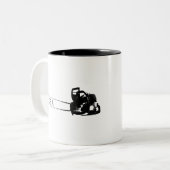 Arborist chainsaw tree surgeon Gift Present Tweekleurige Koffiemok (Voorkant links)