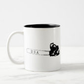 Arborist chainsaw tree surgeon Gift Present Tweekleurige Koffiemok (Links)