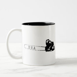 Arborist chainsaw tree surgeon Gift Present Tweekleurige Koffiemok