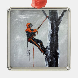 Arborist Long Haul Husqvarna Metalen Ornament