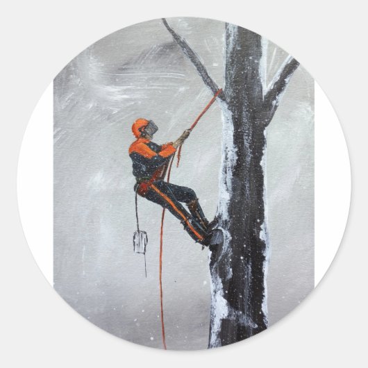 Arborist Long Haul Husqvarna Ronde Sticker (Voorkant)