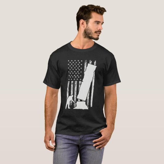 Arborist Men 4th Of July Tree Climber Dad Chainsaw T-shirt (Voorkant volledig)