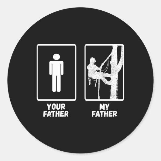 Arborist Mijn Vader Lumberjack Houtbewerker Logger Ronde Sticker (Voorkant)