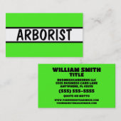 Arborist Neon Green Visitekaartje (Voorkant / Achterkant)