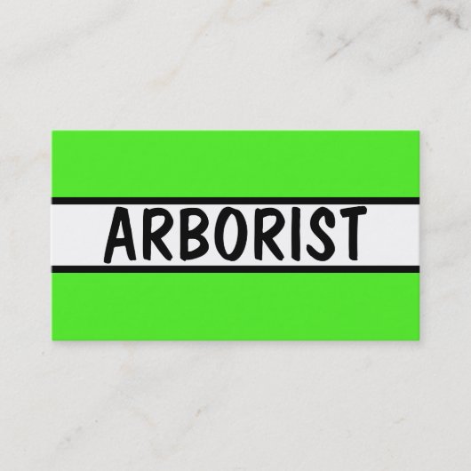 Arborist Neon Green Visitekaartje (Voorkant)