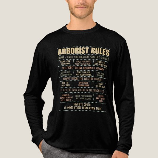 Arborist Rules Funny Tree Climber Shirt (Voorkant volledig)