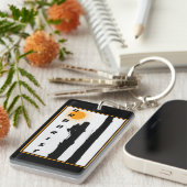 Arborist: Stijgende zonnesilhouetboomklimmer Sleutelhanger (Voorkant Rechts)