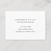 Arborist Tree Care Landscaping Tuinwerf Werk Visitekaartje (Achterkant)