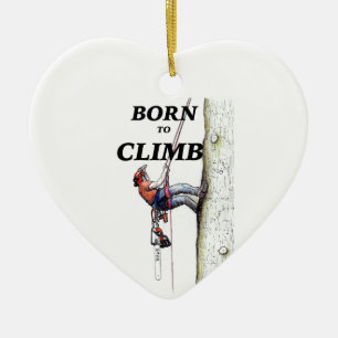 Arborist Tree chirurg Chainzaag lumberjack klimmer Keramisch Ornament