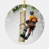 Arborist Tree Chirurgen koel Keramisch Ornament (Voorkant)