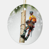 Arborist Tree Chirurgen koel Keramisch Ornament (Links)