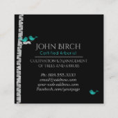 ** Arborist Tree Doctor Birch Trees Blue Birds Vierkante Visitekaartje (Achterkant)