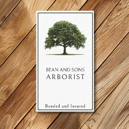 Arborist Tree Removal Trimming Landscaping Service Visitekaartje