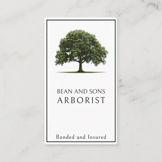 Arborist Tree Removal Trimming Landscaping Service Visitekaartje (Voorkant)