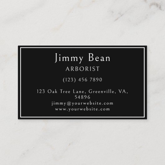 Arborist Tree Removal Trimming Landscaping Service Visitekaartje (Achterkant)