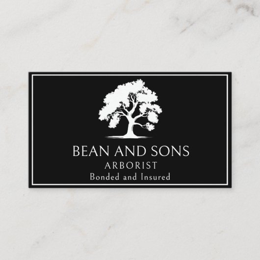 Arborist Tree Removal Trimming Landscaping Service Visitekaartje (Voorkant)