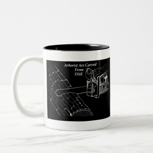 Arborist Tree Surgeon Chainzaazaag Tweekleurige Koffiemok (Links)