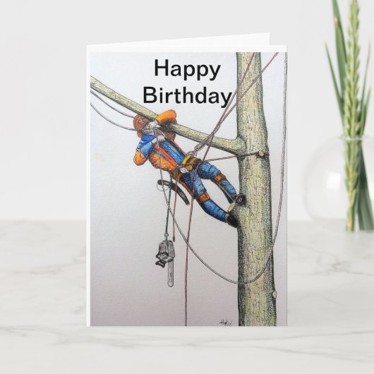 Arborist tree surgeon christmas card feestdagen kaart (Voorkant)