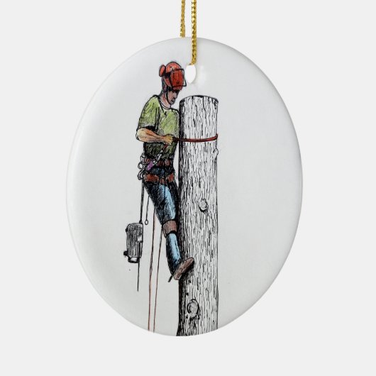 Arborist Tree Surgeon Keramisch Ornament (Rechts)