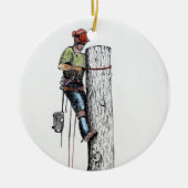 Arborist Tree Surgeon Keramisch Ornament (Voorkant)