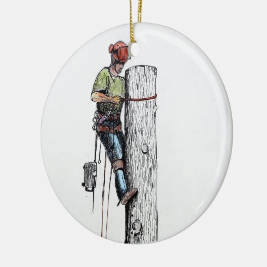 Arborist Tree Surgeon Keramisch Ornament (Links)
