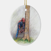 Arborist Tree Surgeon Keramisch Ornament (Rechts)