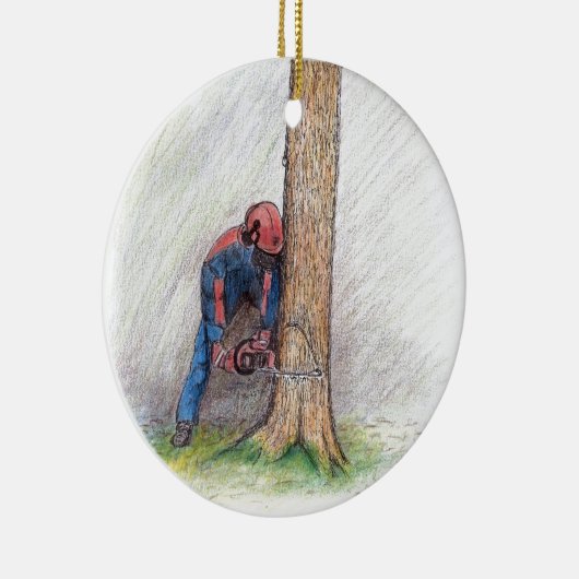 Arborist Tree Surgeon Keramisch Ornament (Rechts)
