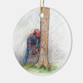 Arborist Tree Surgeon Keramisch Ornament (Links)