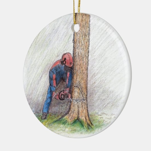 Arborist Tree Surgeon Keramisch Ornament (Links)