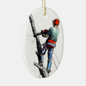 Arborist Tree Surgeon Keramisch Ornament (Rechts)
