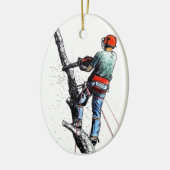 Arborist Tree Surgeon Keramisch Ornament (Links)