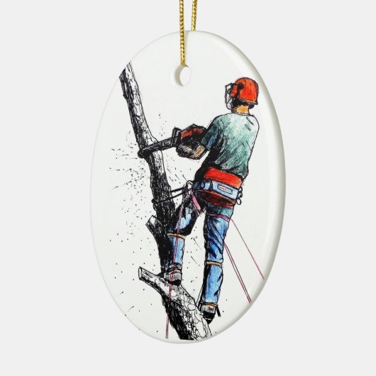 Arborist Tree Surgeon Keramisch Ornament (Links)
