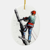 Arborist Tree Surgeon Keramisch Ornament (Voorkant)