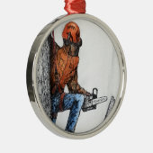 Arborist Tree Surgeon Metalen Ornament (Rechts)
