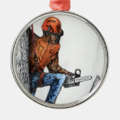 Arborist Tree Surgeon Metalen Ornament (Voorkant)