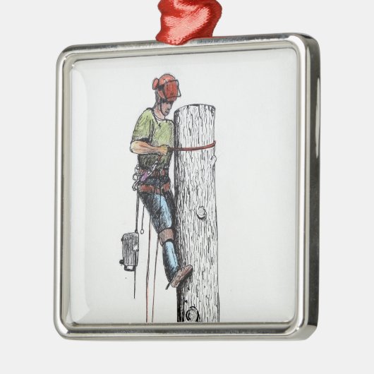 Arborist Tree Surgeon Metalen Ornament (Links)