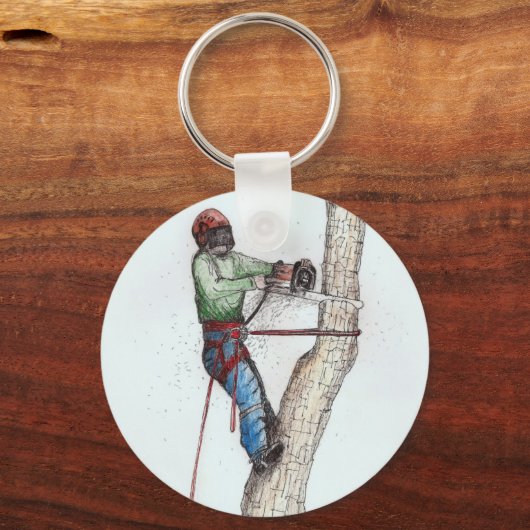 Arborist Tree Surgeon Sleutelhanger (Voorkant)