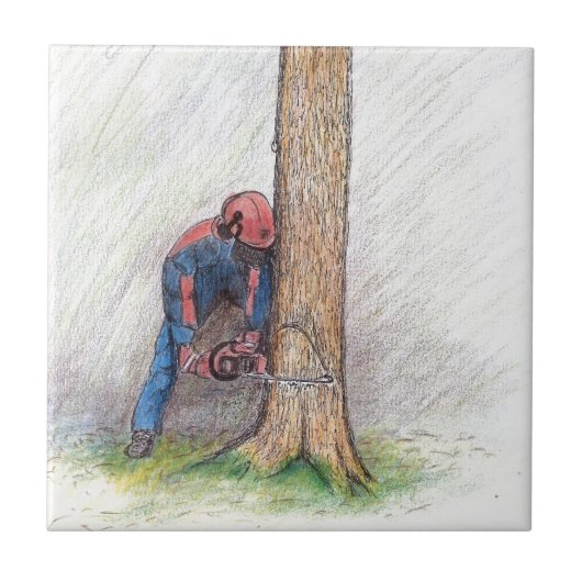 Arborist Tree Surgeon Tegeltje (Voorkant)