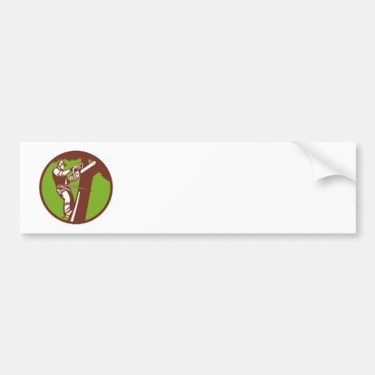 Arborist Tree Surgeon Trimmer Pruner Bumpersticker (Voorkant)
