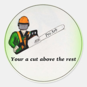 Arborist van de Chirurg van de boom bij het werk Ronde Sticker