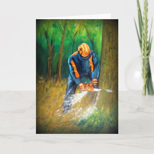 Arborist van de Chirurg van de boom Kerstmis Feestdagen Kaart (Voorkant)