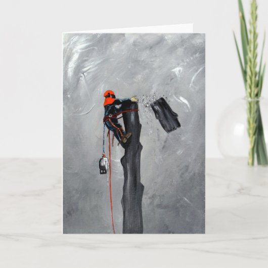 Arborist van de Chirurg van de boom Kerstmis Feestdagen Kaart (Voorkant)