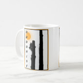Arboristen Mok: Opkomende zon silhouet klimmer Koffiemok (Voorkant links)