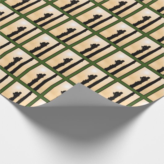 Arboristen: Silhouette Climate Sunset Minimalist Cadeaupapier (Hoek)