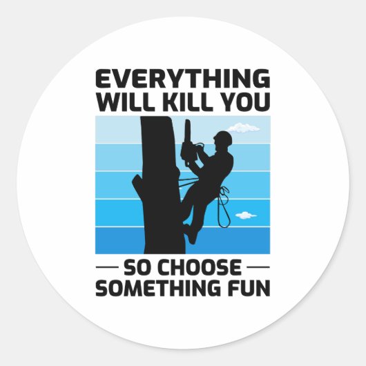 Arboristisch boomklimmer ronde sticker (Voorkant)