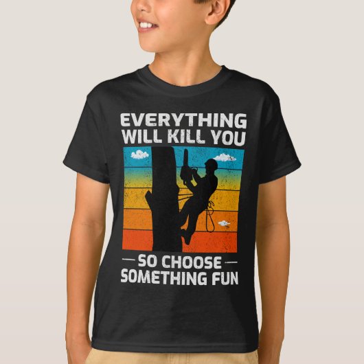 Arboristisch boomklimmer t-shirt (Voorkant)