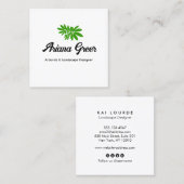 Arboristisch groene Planten bladeren Vierkante Visitekaartje (Voorkant / Achterkant)